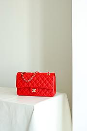 Chanel Classic Flap Bag Red Caviar Leather 25cm - 1
