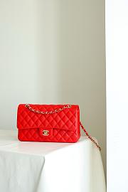 Chanel Classic Flap Bag Red Caviar Leather 25cm - 3