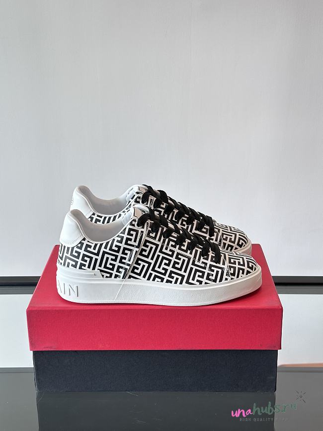 Balmain B-Court monogram-pattern Sneakers - 1