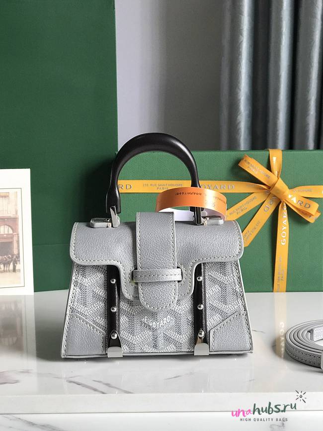 	 Goyard Saigon Nano Grey Bag 14.5*11.5*7.5cm - 1