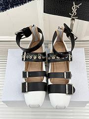 Dior Punk Ballet Flat Golden Saddle Cotton and Black Calfskin  - 1