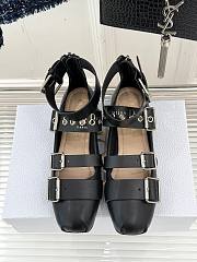 Dior Punk Ballet Flat Golden Saddle Cotton and Black Calfskin  - 3