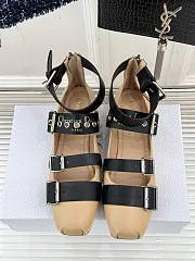 Dior Punk Ballet Flat Golden Saddle Cotton and Black Calfskin  - 2