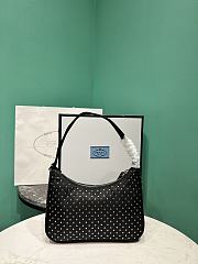 Prada Studded Re-Nylon Mini Bag in Black 23x13x5cm - 3