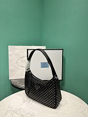 Prada Studded Re-Nylon Mini Bag in Black 23x13x5cm - 2