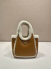 Prada Cognac/natural Shearling Mini Handbag 18x15.5x10cm - 1