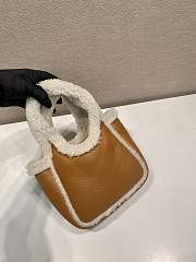 Prada Cognac/natural Shearling Mini Handbag 18x15.5x10cm - 5
