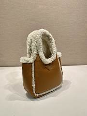 Prada Cognac/natural Shearling Mini Handbag 18x15.5x10cm - 3