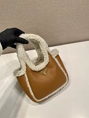Prada Cognac/natural Shearling Mini Handbag 18x15.5x10cm - 2