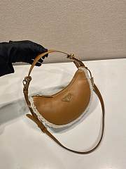 Black Prada Arqué Small Shearling Cognac Bag 22x18.56cm - 5