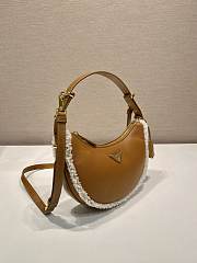 Black Prada Arqué Small Shearling Cognac Bag 22x18.56cm - 2