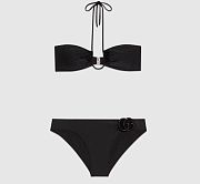 Gucci Sparkling jersey bikini with Double G in black - 1