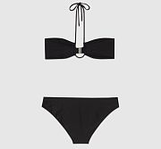 Gucci Sparkling jersey bikini with Double G in black - 4