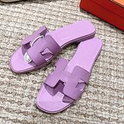 Hermes Oran Light Purple Smooth Leather Slide - 6