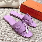Hermes Oran Light Purple Smooth Leather Slide - 2