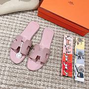 	 Hermes Oran Pink Epi Leather Slide - 1