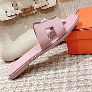 	 Hermes Oran Pink Epi Leather Slide - 6