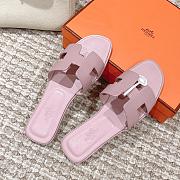 	 Hermes Oran Pink Epi Leather Slide - 5