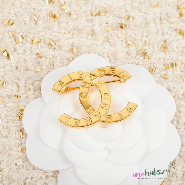 Chanel Gold Brooch CC Logo - 1