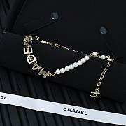 Chanel Chain Pearl Letter Necklace - 4