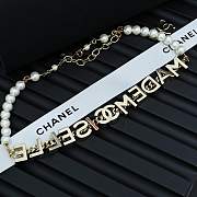Chanel Chain Pearl Letter Necklace - 3