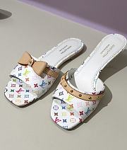 Louis Vuitton White Monogram Flat Mule - 1