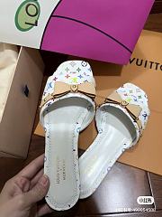 Louis Vuitton White Monogram Flat Mule - 6