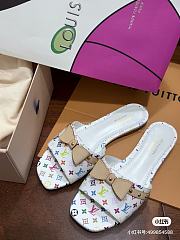 Louis Vuitton White Monogram Flat Mule - 5