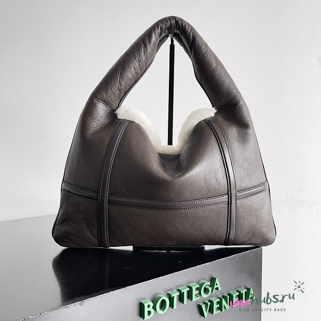 Bottega Veneta Hop Brown Leather Bag - 41*20.5*7.5cm - 1