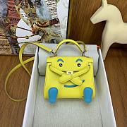 Hermes Gulliver Leather Vintage Kelly Quelle Idole Doll Bag - 15x16x7cm - 6