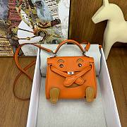 Hermes Gulliver Leather Vintage Kelly Quelle Idole Doll Bag - 15x16x7cm - 3
