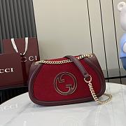 	 Gucci Blondie Shoulder Bag Red Suede - 26x 16x8cm - 1