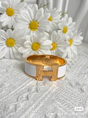 Hermes Clic Clac H White Bracelet 2cm - 1