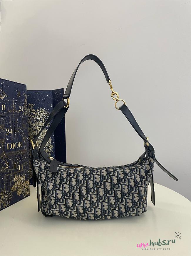 	 Dior Journey Blue Oblique Bag - 23*16*14cm - 1