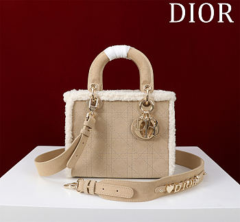 Dior Lady Suede Shearling Bag 