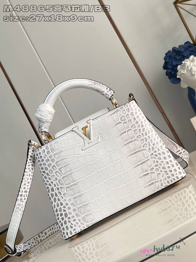 Louis Vuitton Capucines Crocodile White Bag - 17.3 x 9 x 27 cm - 1