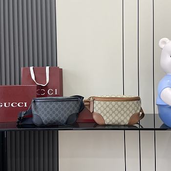 Gucci GG Emblem small belt bag in black fabric 28x 17x 6cm