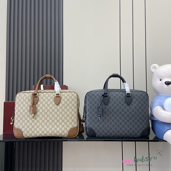 Gucci GG Emblem medium briefcase in black fabric 40x 30x 6cm - 1