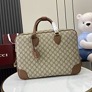 Gucci GG Emblem medium briefcase in black fabric 40x 30x 6cm - 3