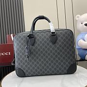 Gucci GG Emblem medium briefcase in black fabric 40x 30x 6cm - 2