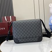 Gucci GG Emblem medium crossbody bag in black fabric 29x 23x 7.5cm - 2