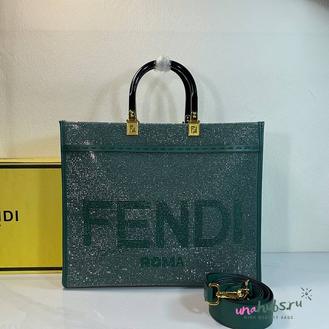 Fendi Sunshine Medium Green Tote - 35x31x13 - 1