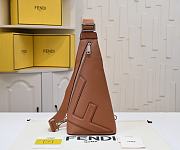 	 Fendi Leather Cono Farrbic Slingbag 18×37cm - 3