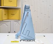 	 Fendi Leather Cono Farrbic Slingbag 18×37cm - 2