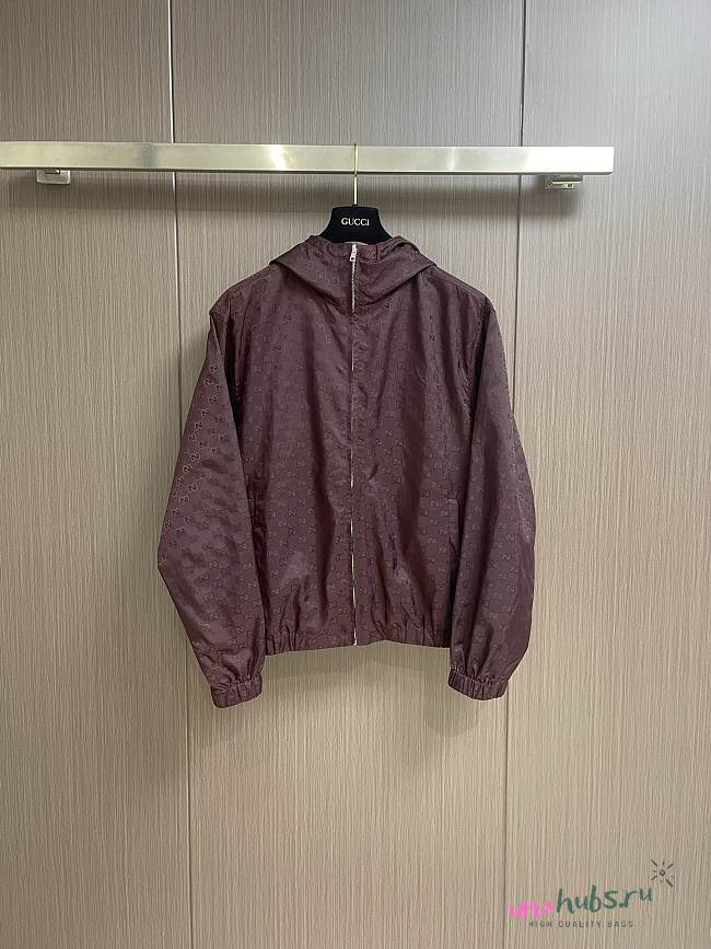 Gucci Lightweight GG nylon jacket in dark purple - 1