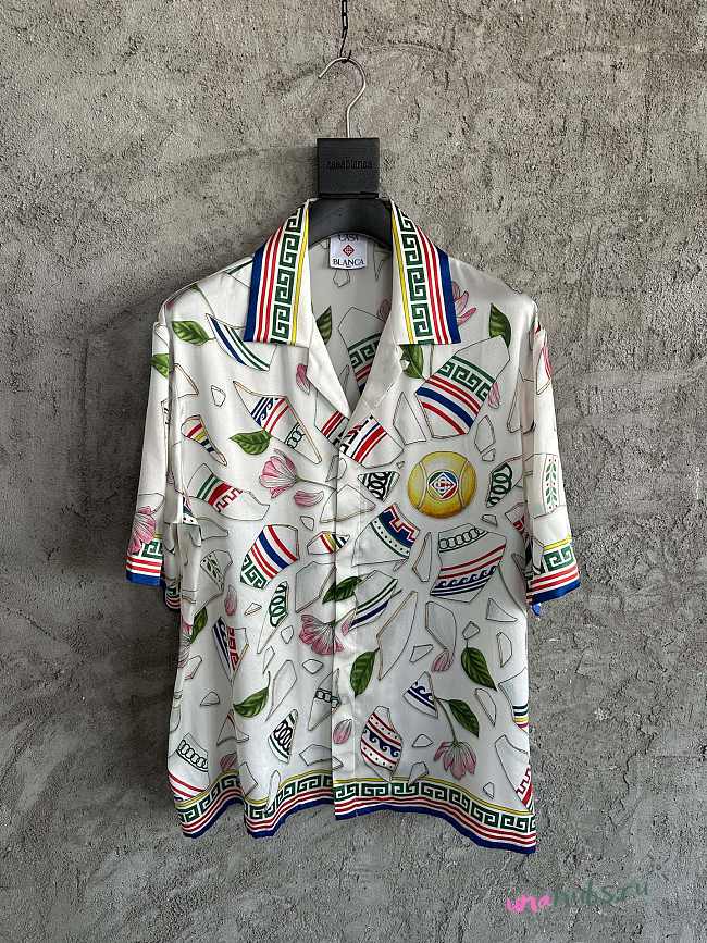 Casablanca Le Vase Brisé Silk Short Sleeve Shirt - 1