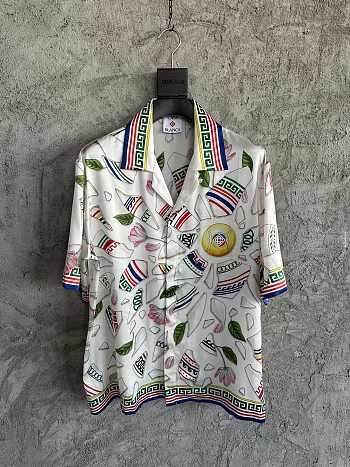 Casablanca Le Vase Brisé Silk Short Sleeve Shirt