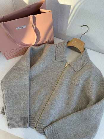 Miu Miu Grey Cardigan Jacket