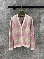 Gucci Viscose lamé and wool cardigan in pink and dusty pink - 1