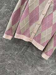 Gucci Viscose lamé and wool cardigan in pink and dusty pink - 5